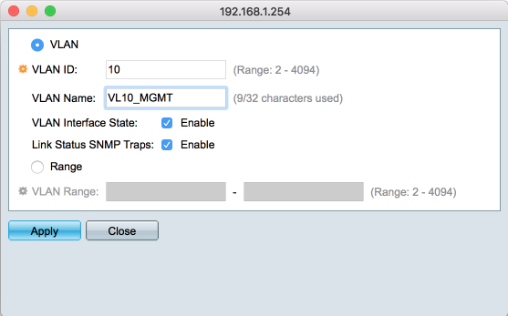 Configure VL10_MGMT VLAN